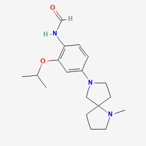 molecular formula C18H27N3O2 B12650113 N-[4-(1-methyl-1,7-diazaspiro[4.4]nonan-7-yl)-2-propan-2-yloxyphenyl]formamide 