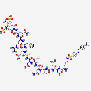 molecular formula C87H118N24O31S3 B12650119 H-Lys(Unk)-Ser-Glu-Val-Asn-Leu-Asp-Ala-Glu-Phe-Arg-Gln-Unk CAS No. 1802078-42-7