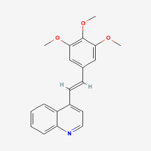 molecular formula C20H19NO3 B12650135 4-(2-(3,4,5-Trimethoxyphenyl)vinyl)quinoline CAS No. 2859-98-5