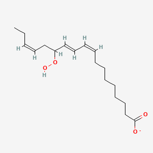 molecular formula C18H29O4- B1265015 (9Z,11E,15Z)-13-hydroperoxyoctadecatrienoate 