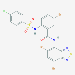molecular formula C19H10Br3ClN4O3S2 B126502 BCPSA-DBB CAS No. 150355-01-4