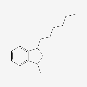 molecular formula C16H24 B12650265 1-Hexyl-3-methylindan CAS No. 85721-19-3