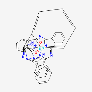molecular formula C40H20N10O2U B1265027 Dioxouranium(2+);2,11,20,29,38,46,47,49-octaza-48,50-diazanidaundecacyclo[37.6.1.13,10.112,19.121,28.130,37.04,9.013,18.022,27.031,36.040,45]pentaconta-1,3,5,7,9,11,13,15,17,19(49),20,22,24,26,28,30(47),31,33,35,37,39(46),40,42,44-tetracosaene 
