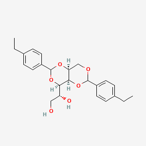molecular formula C24H30O6 B12650300 (1R)-1-[(4R,4aR,8aS)-2,6-bis(4-ethylphenyl)-4,4a,8,8a-tetrahydro-[1,3]dioxino[5,4-d][1,3]dioxin-4-yl]ethane-1,2-diol CAS No. 80124-42-1