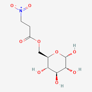 molecular formula C9H15NO9 B12650306 alpha-D-Glucopyranose, 6-(3-nitropropanoate) CAS No. 59440-99-2