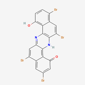 molecular formula C20H8Br4N2O2 B12650318 Dibenzo(a,h)phenazine-1,8-diol, tetrabromo- CAS No. 31832-27-6