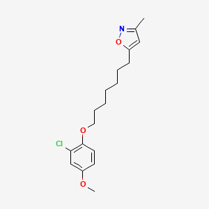 molecular formula C18H24ClNO3 B12650342 Isoxazole, 5-(7-(2-chloro-4-methoxyphenoxy)heptyl)-3-methyl- CAS No. 91944-93-3