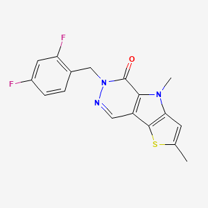 molecular formula C17H13F2N3OS B1265038 6-[(2,4-Difluorophenyl)methyl]-2,4-dimethyl-5-thieno[3,4]pyrrolo[1,3-d]pyridazinone 