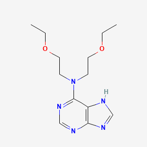 molecular formula C13H21N5O2 B12650392 N,N-bis(2-ethoxyethyl)-7H-purin-6-amine CAS No. 6312-67-0
