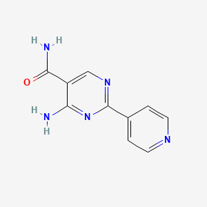 molecular formula C10H9N5O B12650406 4-Amino-2-pyridin-4-ylpyrimidine-5-carboxamide 