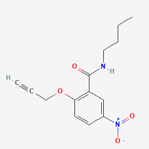 molecular formula C14H16N2O4 B12650478 N-Butyl-5-nitro-2-(2-propynyloxy)benzamide CAS No. 68505-93-1