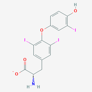 molecular formula C15H11I3NO4- B1265050 3,3',5-triiodo-L-thyroninate 