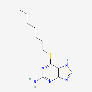 molecular formula C12H19N5S B12650537 6-heptylsulfanyl-7H-purin-2-amine CAS No. 5069-83-0