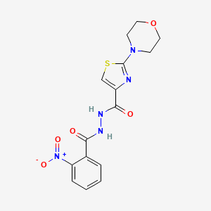 molecular formula C15H15N5O5S B1265055 2-(4-morpholinyl)-N'-[(2-nitrophenyl)-oxomethyl]-4-thiazolecarbohydrazide 