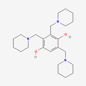 molecular formula C24H39N3O2 B12650631 2,3,5-Tris(piperidinomethyl)hydroquinone CAS No. 81741-29-9