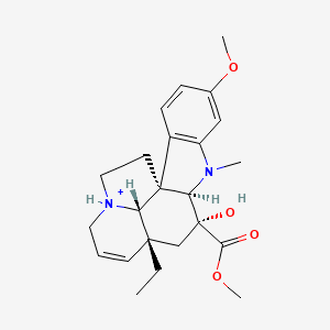 molecular formula C23H31N2O4+ B1265065 Deacetoxyvindolinium cation 