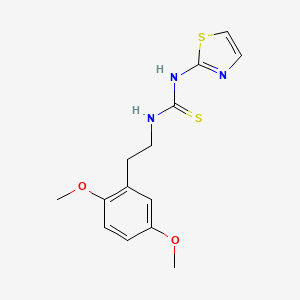 molecular formula C14H17N3O2S2 B12650679 Thiourea, N-(2-(2,5-dimethoxyphenyl)ethyl)-N'-2-thiazolyl- CAS No. 149486-08-8