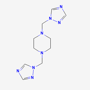 molecular formula C10H16N8 B12650684 Piperazine, 1,4-bis(1H-1,2,4-triazol-1-ylmethyl)- CAS No. 91272-91-2