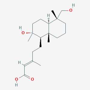 molecular formula C20H34O4 B1265081 (2E)-5-[(1R,2R,4aR,5R,8aS)-2-hydroxy-5-(hydroxymethyl)-2,5,8a-trimethyldecahydronaphthalen-1-yl]-3-methylpent-2-enoic acid 