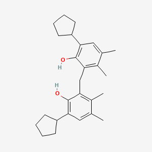 molecular formula C27H36O2 B12650813 2,2'-Methylenebis[6-cyclopentyl-3,4-xylenol] CAS No. 93893-69-7