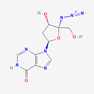 molecular formula C10H11N7O4 B12650847 Inosine, 4'-azido-2'-deoxy- CAS No. 130108-77-9