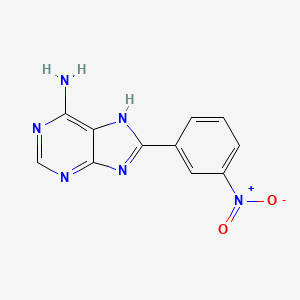 molecular formula C11H8N6O2 B12650883 8-(3-nitrophenyl)-7H-purin-6-amine CAS No. 17659-57-3