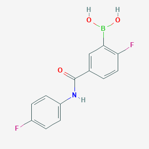 molecular formula C13H10BF2NO3 B12650952 2-Fluoro-5-(4-fluorophenylcarbamoyl)benzeneboronic acid 