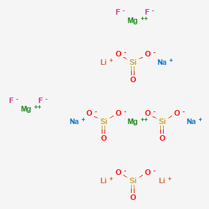 molecular formula F4Li3Mg3Na3O12Si4 B12651033 Lithium magnesium sodium fluoride silicate CAS No. 64060-48-6