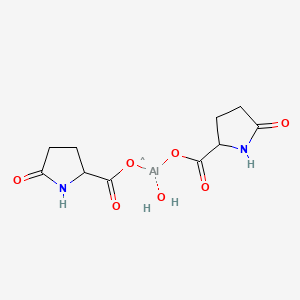 molecular formula C10H14AlN2O7 B12651091 Hydroxybis(5-oxo-DL-prolinato-N1,O2)aluminium CAS No. 85200-39-1