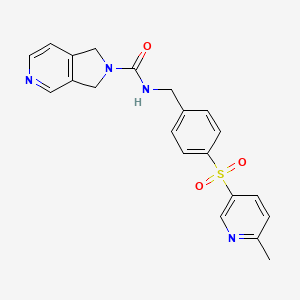 molecular formula C21H20N4O3S B12651097 2H-Pyrrolo[3,4-c]pyridine-2-carboxamide, 1,3-dihydro-N-[[4-[(6-methyl-3-pyridinyl)sulfonyl]phenyl]methyl]- 