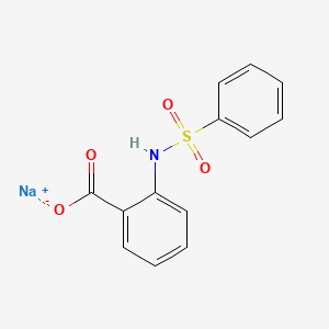 molecular formula C13H10NNaO4S B12651128 Sodium 2-((phenylsulphonyl)amino)benzoate CAS No. 94088-58-1