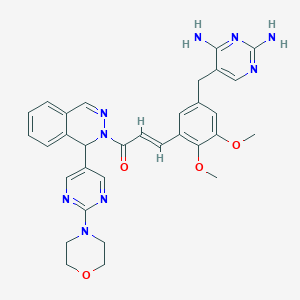 molecular formula C32H33N9O4 B1265119 (E)-3-[5-[(2,4-diaminopyrimidin-5-yl)methyl]-2,3-dimethoxyphenyl]-1-[1-(2-morpholin-4-ylpyrimidin-5-yl)-1H-phthalazin-2-yl]prop-2-en-1-one 