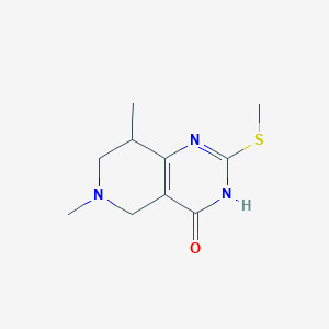 molecular formula C10H15N3OS B12651215 6,8-Dimethyl-2-methylsulfanyl-3,5,7,8-tetrahydropyrido[4,3-d]pyrimidin-4-one CAS No. 1081-10-3
