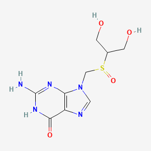 molecular formula C9H13N5O4S B12651252 9-((1,3-Dihydroxy-2-propylsulfinyl)methyl)guanine CAS No. 97151-31-0
