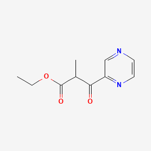 molecular formula C10H12N2O3 B12651260 Ethyl alpha-methyl-beta-oxopyrazinepropionate CAS No. 64223-90-1