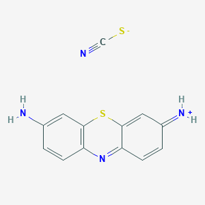 molecular formula C13H10N4S2 B12651272 3,7-Diaminophenothiazin-5-ium thiocyanate CAS No. 85168-99-6