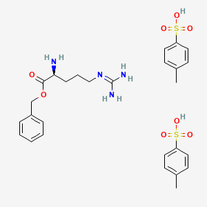 molecular formula C27H36N4O8S2 B12651308 O-Benzyl-L-arginine bis(toluene-p-sulphonate) CAS No. 60643-23-4