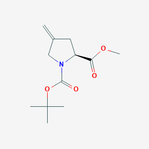 molecular formula C12H19NO4 B126514 (S)-1-tert-Butyl 2-methyl 4-methylenepyrrolidine-1,2-dicarboxylate CAS No. 84348-39-0
