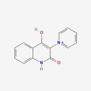 molecular formula C14H11N2O2+ B12651454 3-(1lambda(5)-Pyridin-1-yl)-2,4-quinolinediol CAS No. 80414-68-2