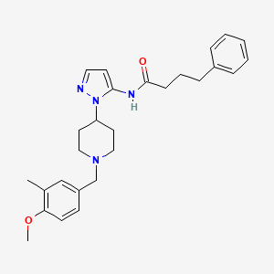 N-[2-[1-[(4-methoxy-3-methylphenyl)methyl]-4-piperidinyl]-3-pyrazolyl]-4-phenylbutanamide