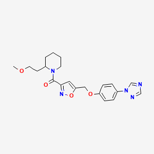 [2-(2-Methoxyethyl)-1-piperidinyl]-[5-[[4-(1,2,4-triazol-1-yl)phenoxy]methyl]-3-isoxazolyl]methanone