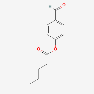 molecular formula C12H14O3 B12651595 Pentanoic acid, 4-formylphenyl ester CAS No. 50262-50-5