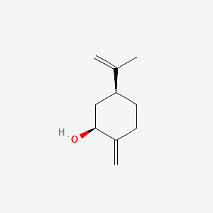 molecular formula C10H16O B12651653 Cyclohexanol, 2-methylene-5-(1-methylethenyl)-, (1S-cis)- CAS No. 102917-36-2