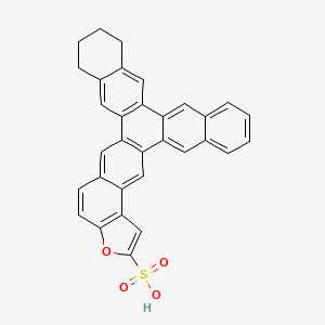 molecular formula C32H22O4S B12651658 Sulfotrinaphthyleneofuran CAS No. 94335-68-9