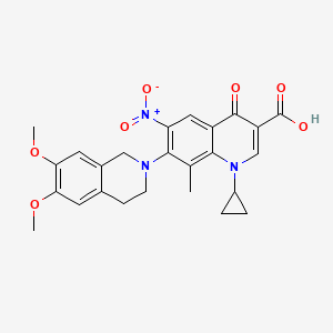 1-Cyclopropyl-1,4-dihydro-7-(3,4-dihydro-6,7-dimethoxyisoquinolin-2(1H)-yl)-8-methyl-6-nitro-4-oxoquinoline-3-carboxylic acid