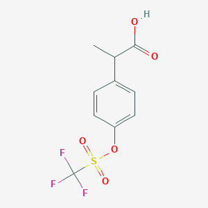 2-[4-(Trifluoromethylsulfonyloxy)phenyl]propanoic acid