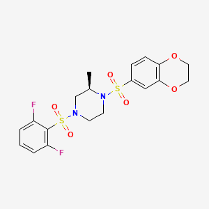 (2R)-4-(2,6-difluorophenyl)sulfonyl-1-(2,3-dihydro-1,4-benzodioxin-6-ylsulfonyl)-2-methylpiperazine