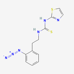 molecular formula C12H12N6S2 B12651731 Thiourea, N-(2-(2-azidophenyl)ethyl)-N'-2-thiazolyl- CAS No. 149486-03-3