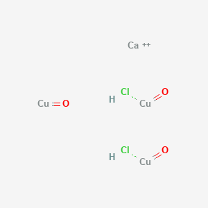 molecular formula CaCl2Cu3H2O3+2 B12651735 Calcium dichlorotrioxotricuprate(2-) CAS No. 97592-60-4