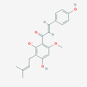 3-hydroxy-6-[(2E)-3-(4-hydroxyphenyl)prop-2-enoyl]-5-methoxy-2-(3-methylbut-2-en-1-yl)phenolate